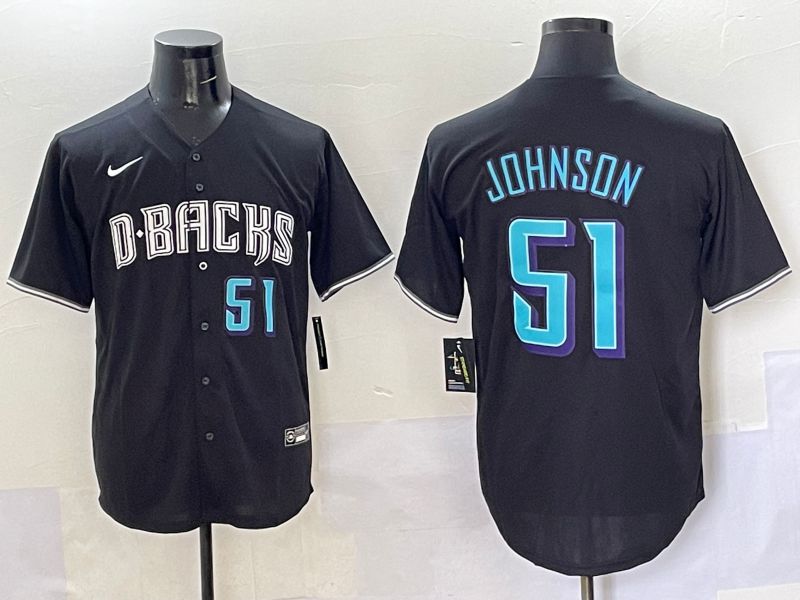 Men 2025 Arizona Diamondback #51 Johnson Black Joint Name Nike MLB Jersey style 4->arizona diamondback->MLB Jersey